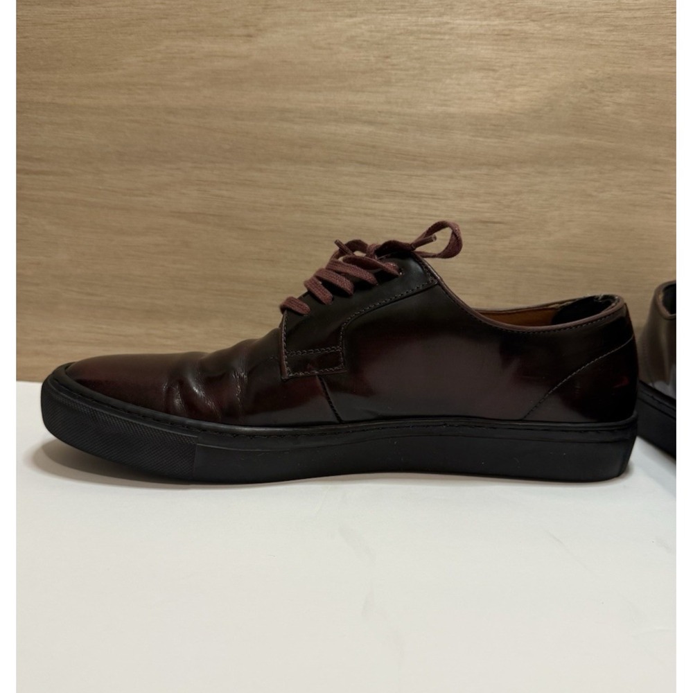 TED BAKER Men's Kanten Low-top Leather Derby Shoes Dark Red Size 9 - Picture 3 of 7